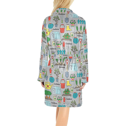 Gardening Pattern Print Design G07 Women's Fleece Robe