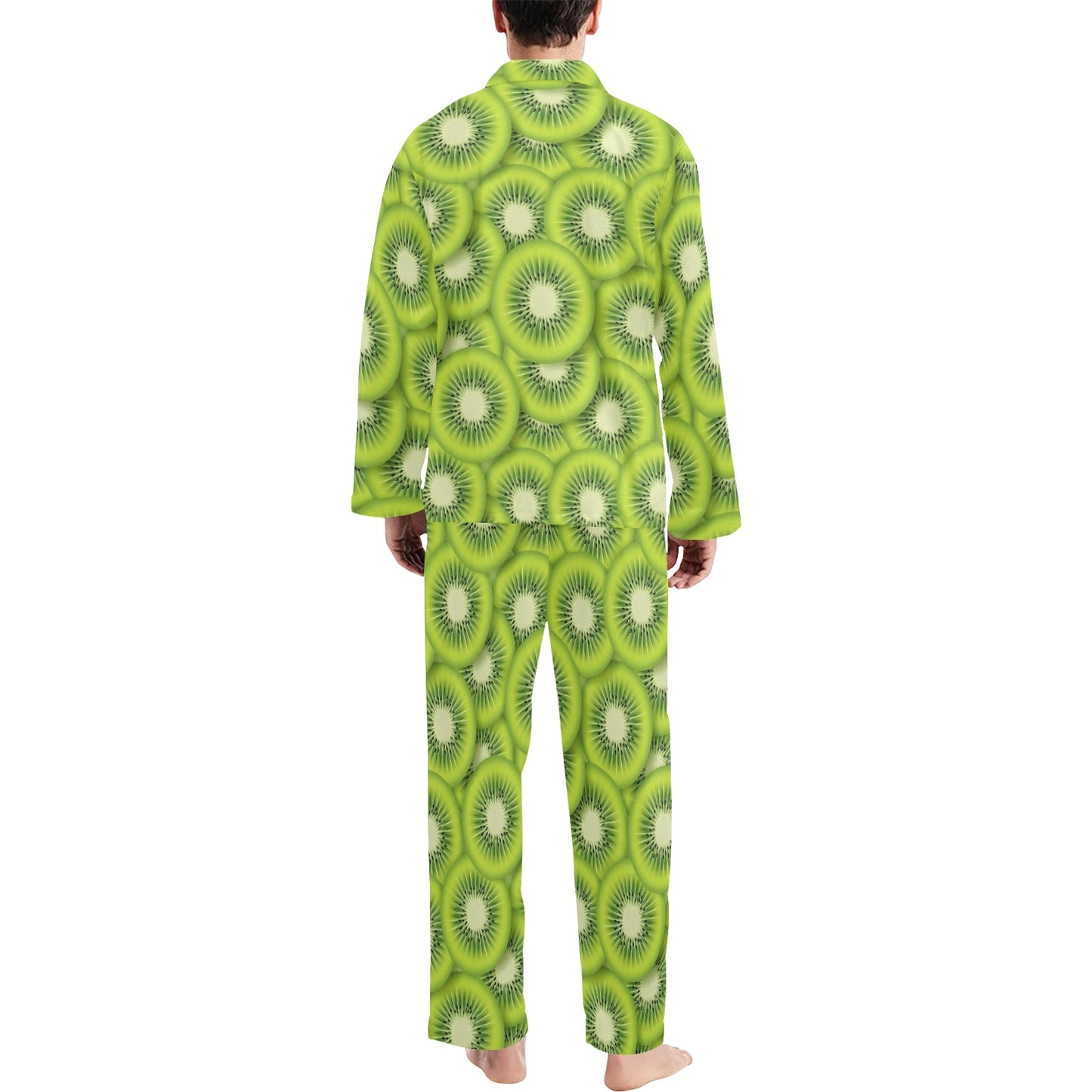 Kiwi Pattern Print Design KW01 Men's Long Pajama Set
