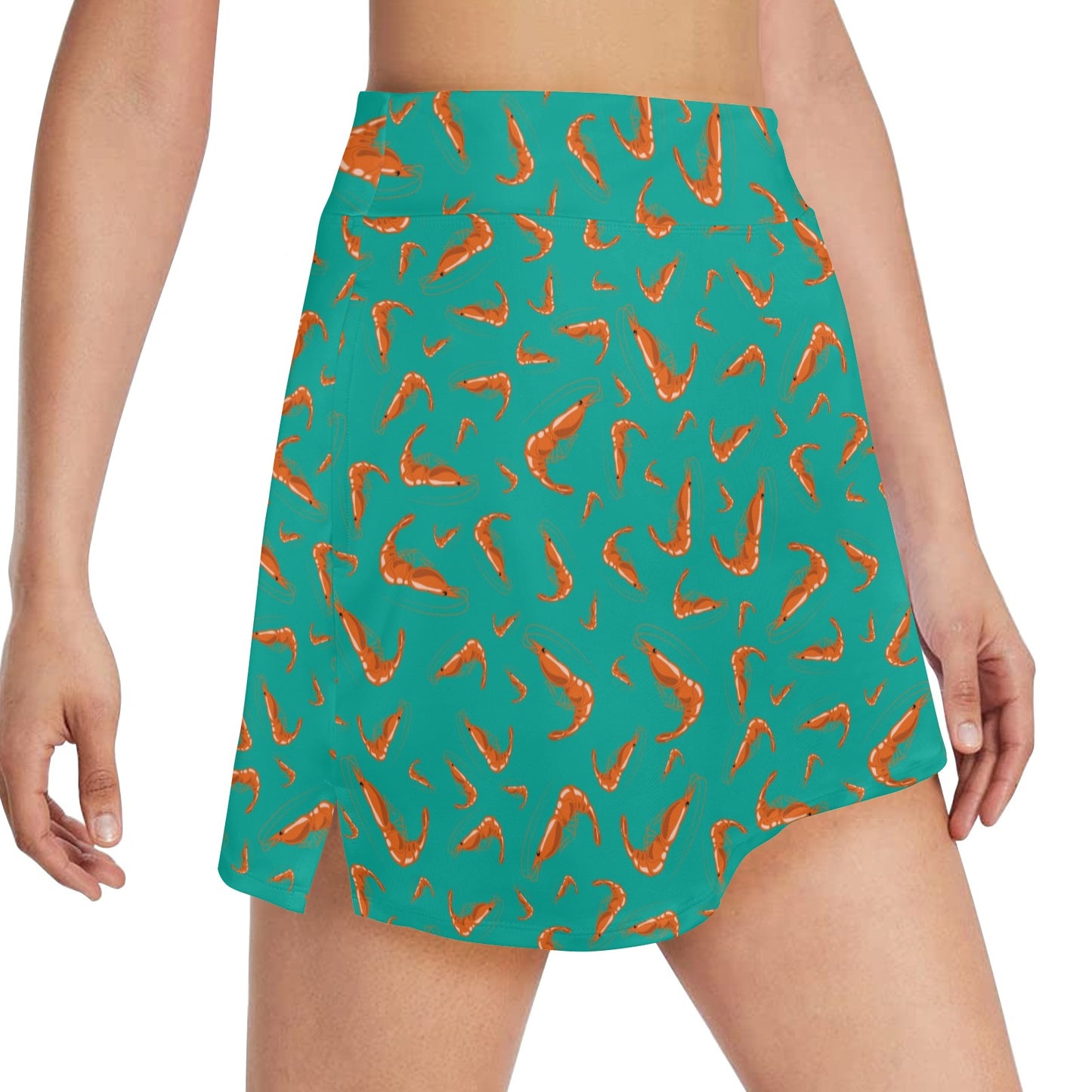 Shrimp Print Design LKS301 17" Golf & Pickleball Skort with Pockets