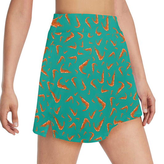 Shrimp Print Design LKS301 17" Golf & Pickleball Skort with Pockets
