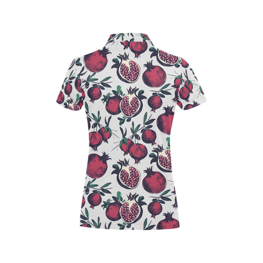 Pomegranate Pattern Print Design PG01 Women's Polo Shirt