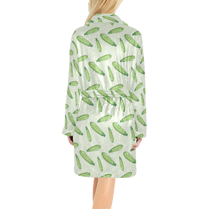 Zucchini Print Design LKS302 Women's Fleece Robe