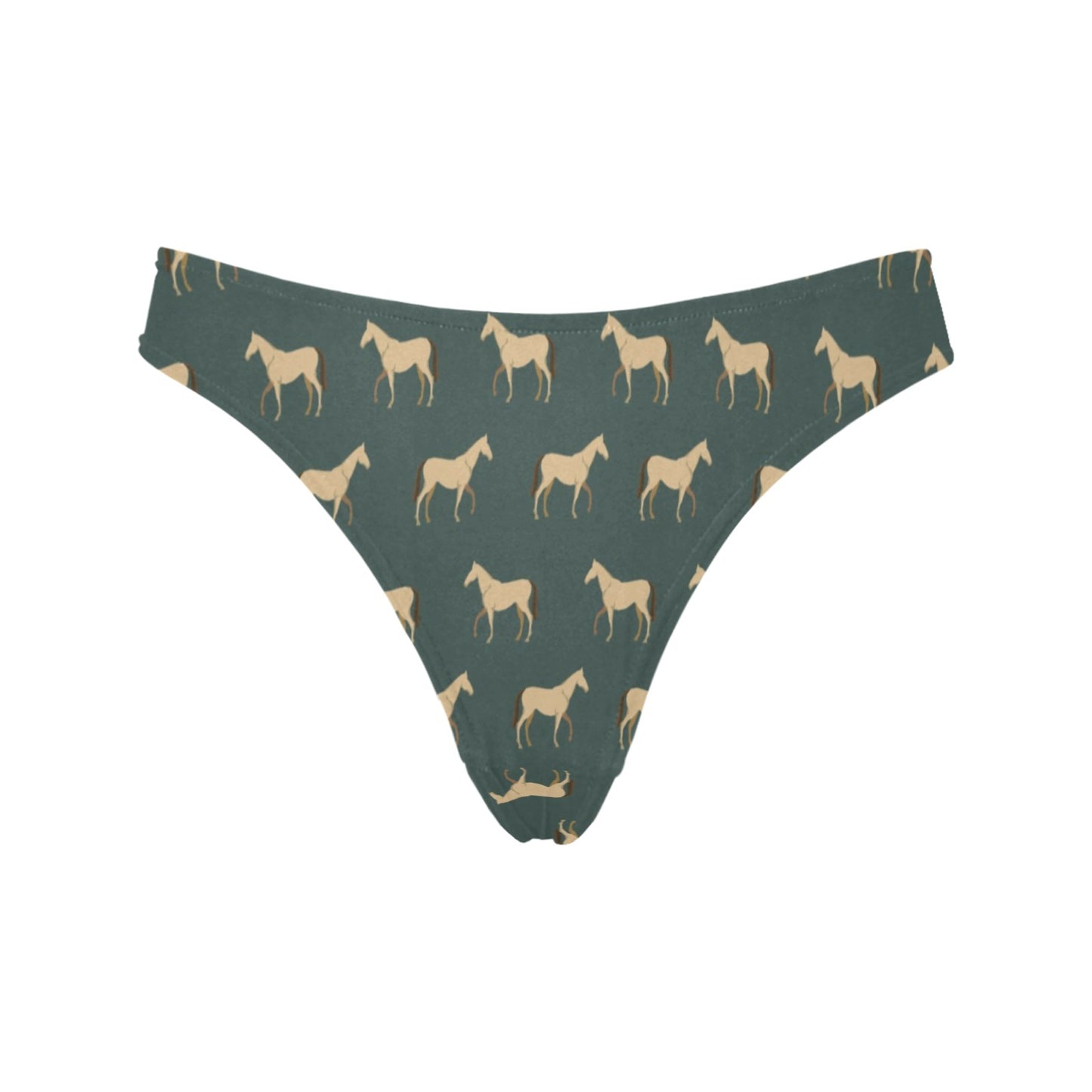 Horse Classic Themed Pattern Print Women's Thongs