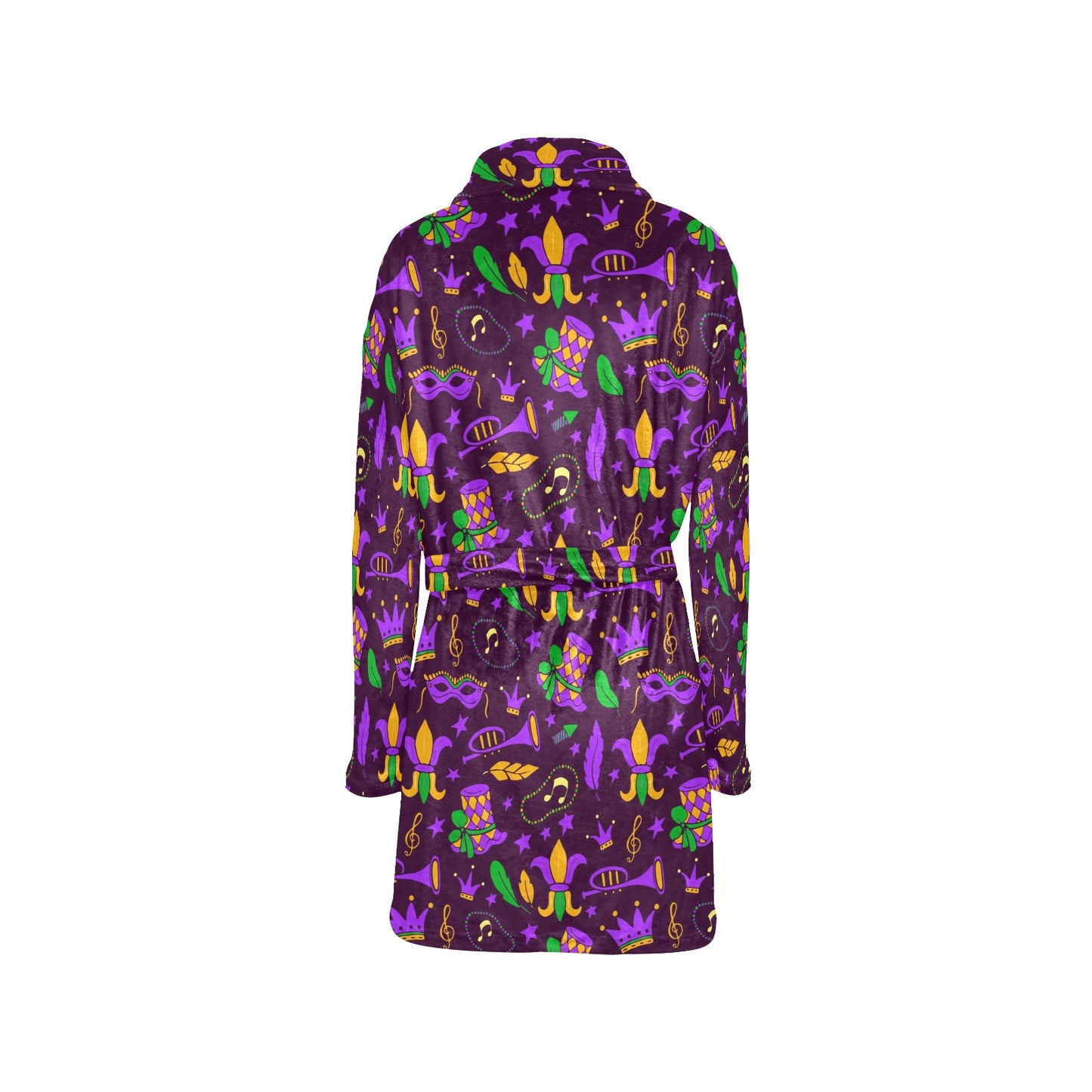 Mardi Gras Pattern Print Design 08 Women's Fleece Robe