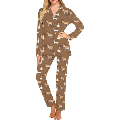 Donkey Print Design LKS401 Women's Long Pajama Set