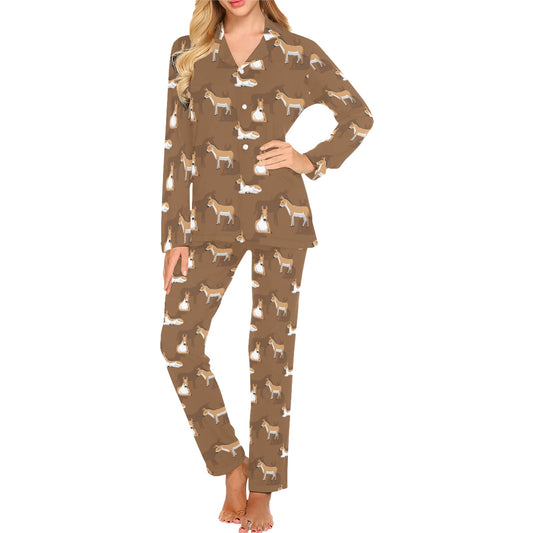 Donkey Print Design LKS401 Women's Long Pajama Set