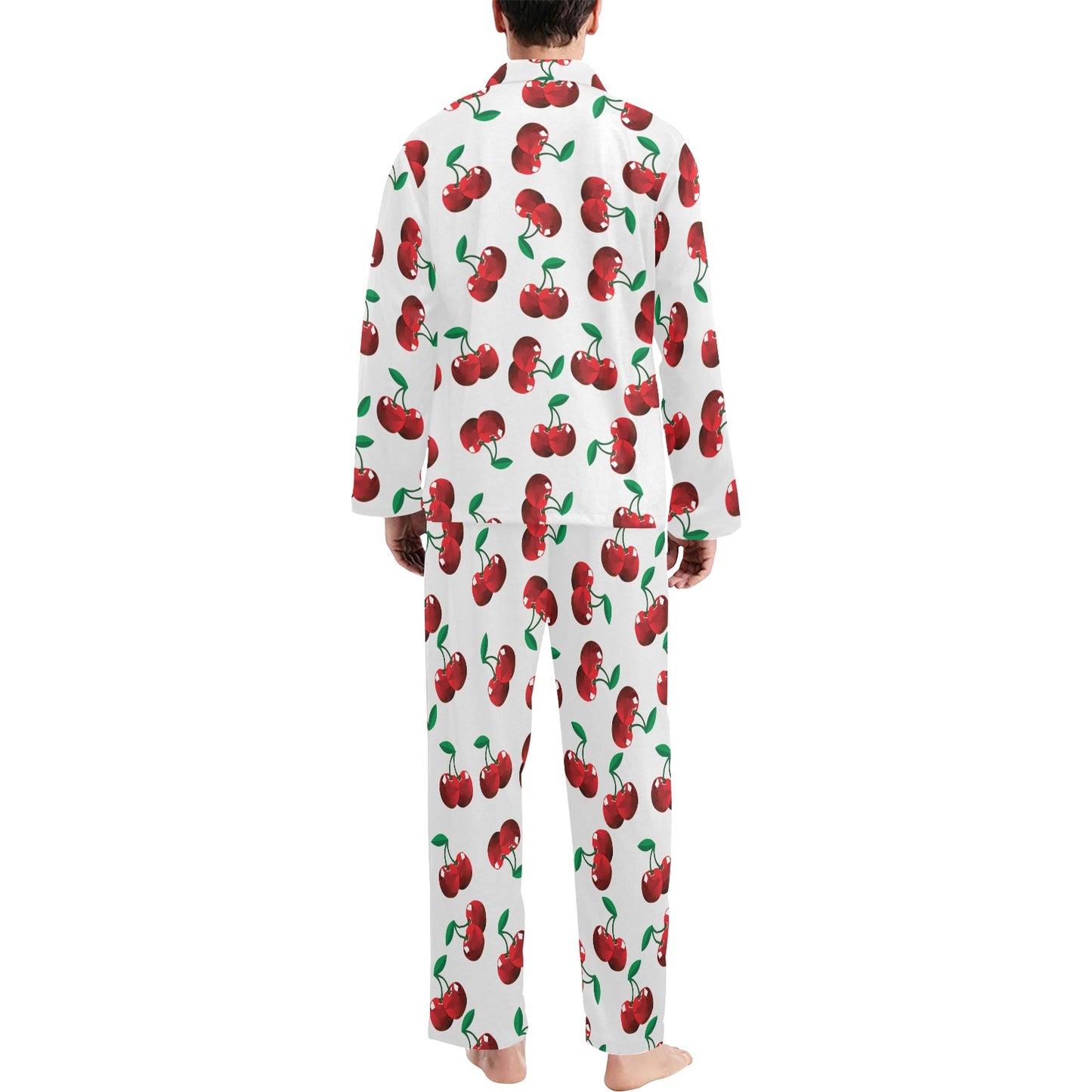 Cherry Pattern Print Design 01 Men's Long Pajama Set