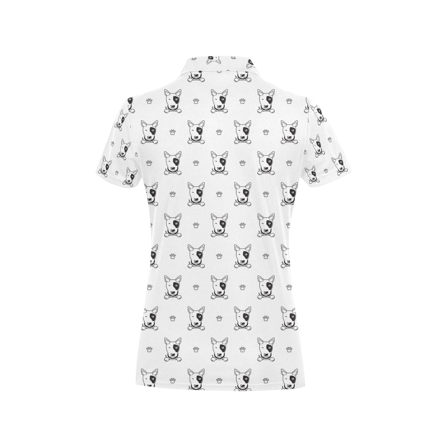 Bull Terriers Pattern Print Design 06 Women's Polo Shirt