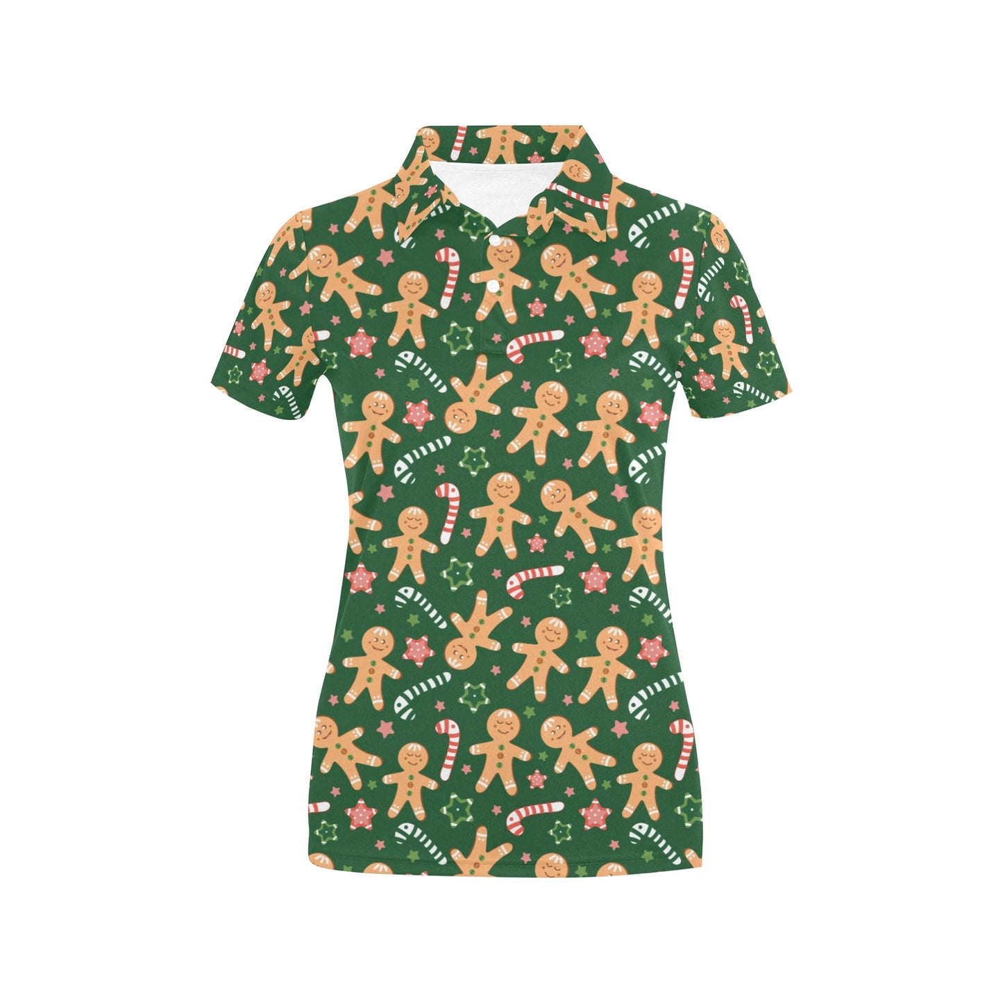 Gingerbread Pattern Print Design 04 Women's Polo Shirt