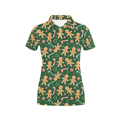 Gingerbread Pattern Print Design 04 Women's Polo Shirt