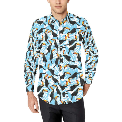 Toucan Print Design LKS303 Men's Long Sleeve Dress Shirt