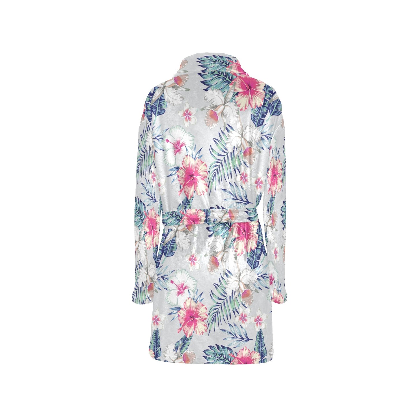 Hibiscus Print Women's Fleece Robe