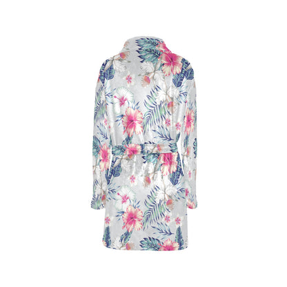 Hibiscus Print Women's Fleece Robe