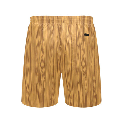 Wood Texture Print Design LKS301 Men's Swim Trunks Beach Shorts