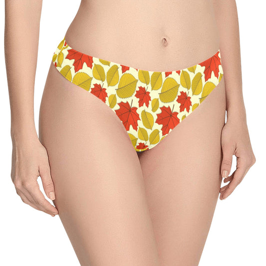 Elm Maple Leave Print Pattern Women's Thongs