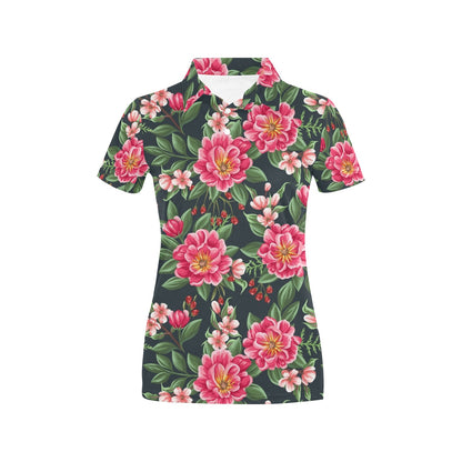 Summer Floral Pattern Print Design SF06 Women's Polo Shirt
