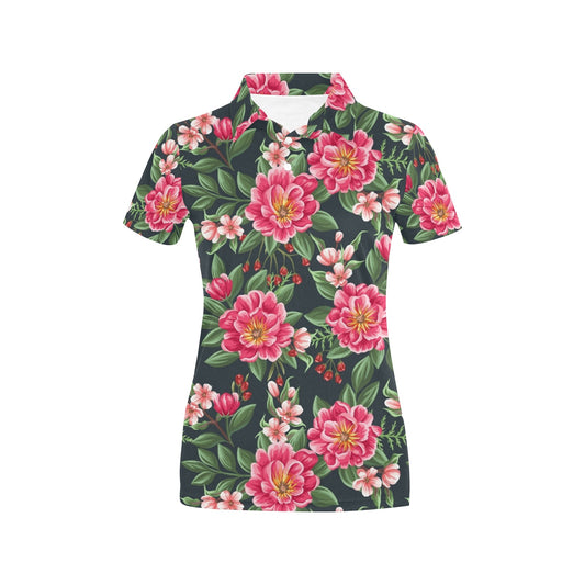 Summer Floral Pattern Print Design SF06 Women's Polo Shirt