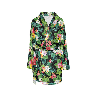 Hibiscus Hawaiian flower tropical Women's Fleece Robe