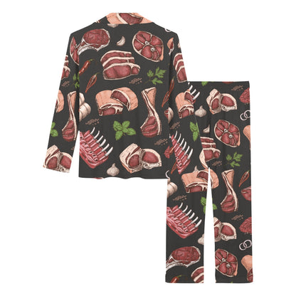 Meat Pattern Print Design 02 Women's Long Pajama Set