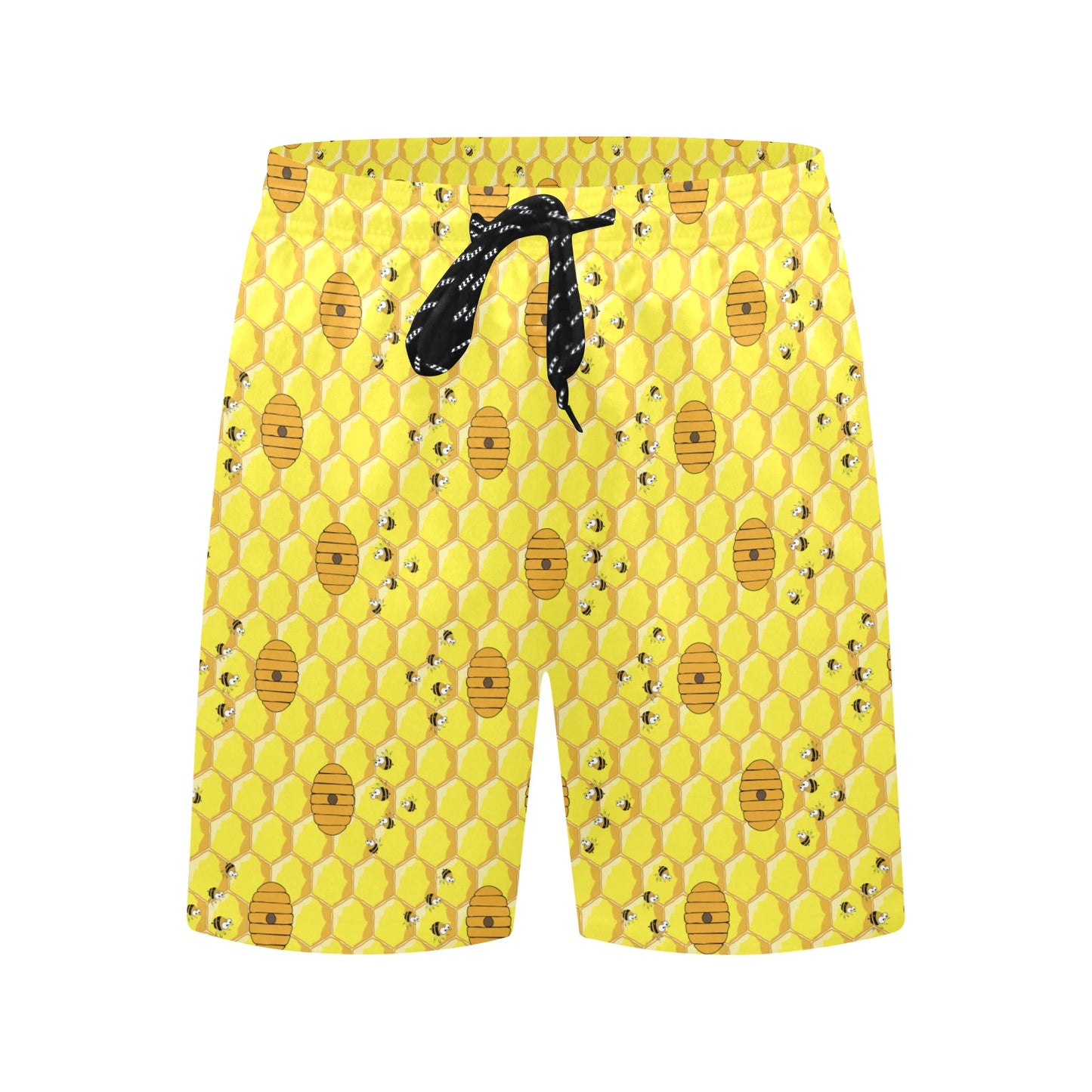 Honey Bee Print Design LKS303 Men's Swim Trunks Beach Shorts