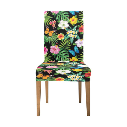 Hibiscus With Butterfly Print Design LKS305 Dining Chair Slipcover