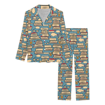 Book Pattern Print Design 03 Women's Long Pajama Set
