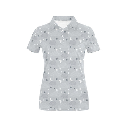 Cloud Pattern Print Design 04 Women's Polo Shirt