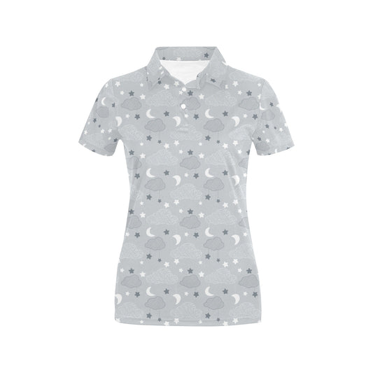 Cloud Pattern Print Design 04 Women's Polo Shirt