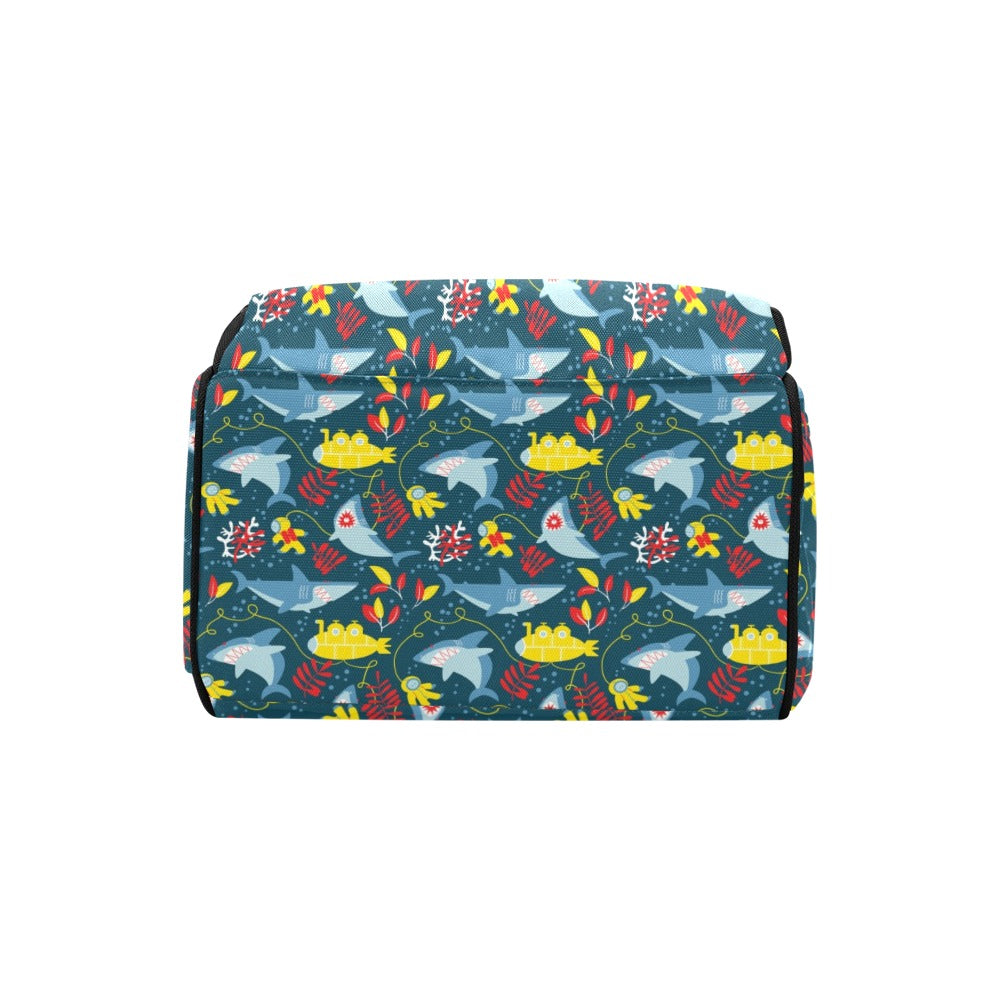 Scuba With Sharks Print Design LKS303 Diaper Bag Backpack
