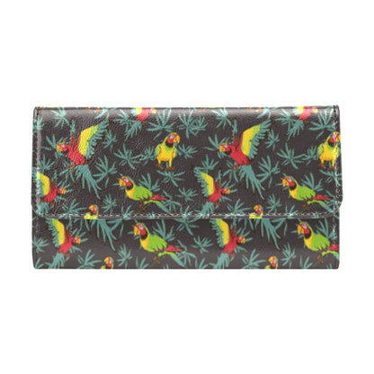 Parrot Themed Print Women's Trifold Wallet