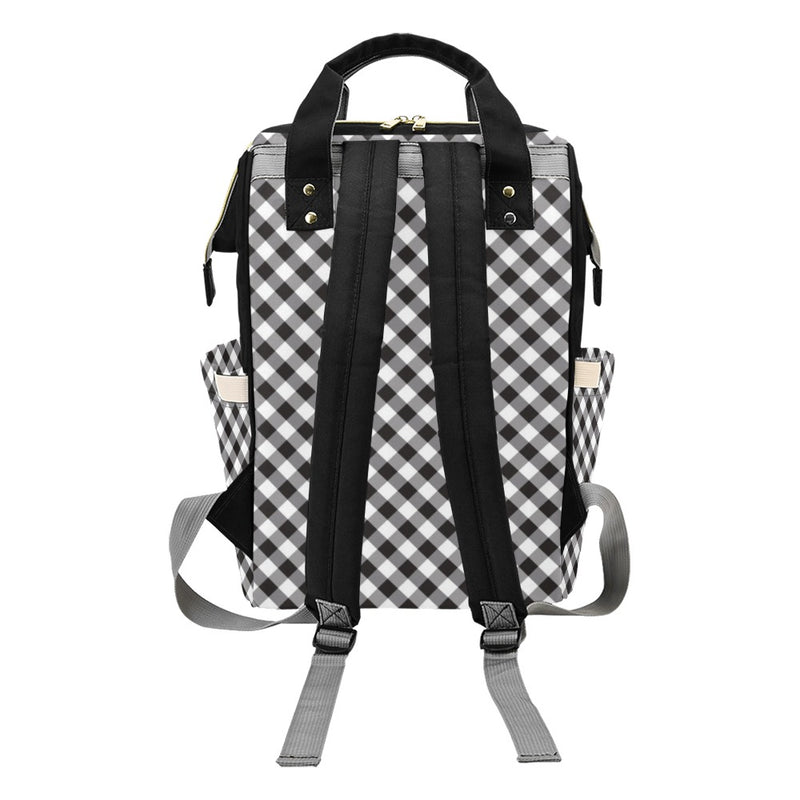 Gingham Print Design LKS402 Diaper Bag Backpack