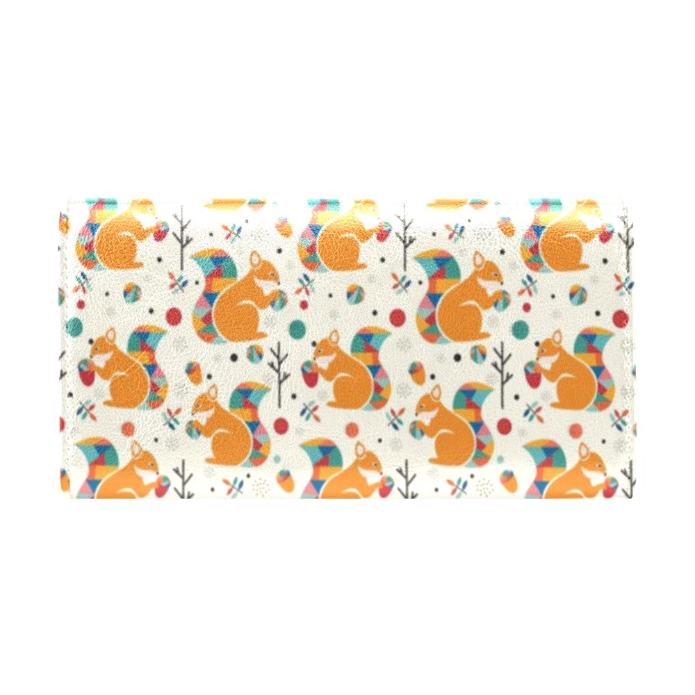 Squirrel Print Design LKS304 Women's Trifold Wallet