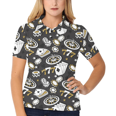 Casino Pattern Print Design 05 Women's Polo Shirt