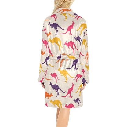 Kangaroos Pattern Print Design 01 Women's Fleece Robe
