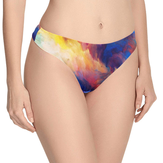 Vortex Twist Swirl Water Color Design Women's Thongs