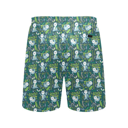 Sloth Print Design LKS304 Men's Swim Trunks Beach Shorts