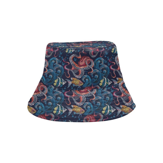 Underwater Giant Squid Print Design LKS302 Unisex Bucket Hat