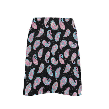 Paisley Pink Design Mandala Print 17" Golf & Pickleball Skort with Pockets