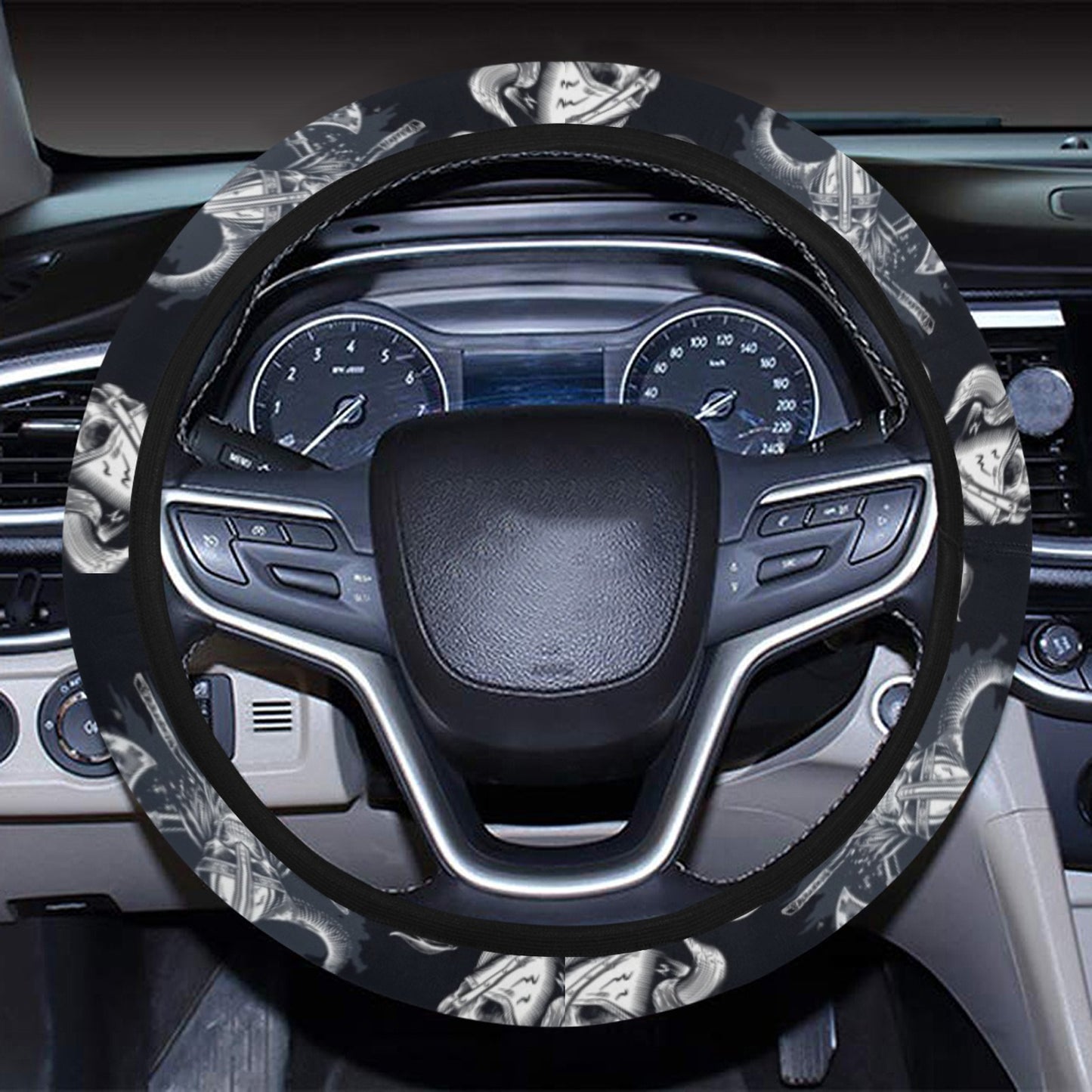 Vikings Print Design LKS304 Steering Wheel Cover with Elastic Edge