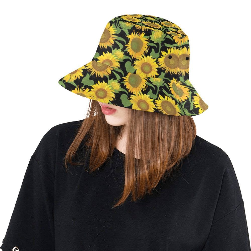 Sunflower Print Design LKS302 Unisex Bucket Hat