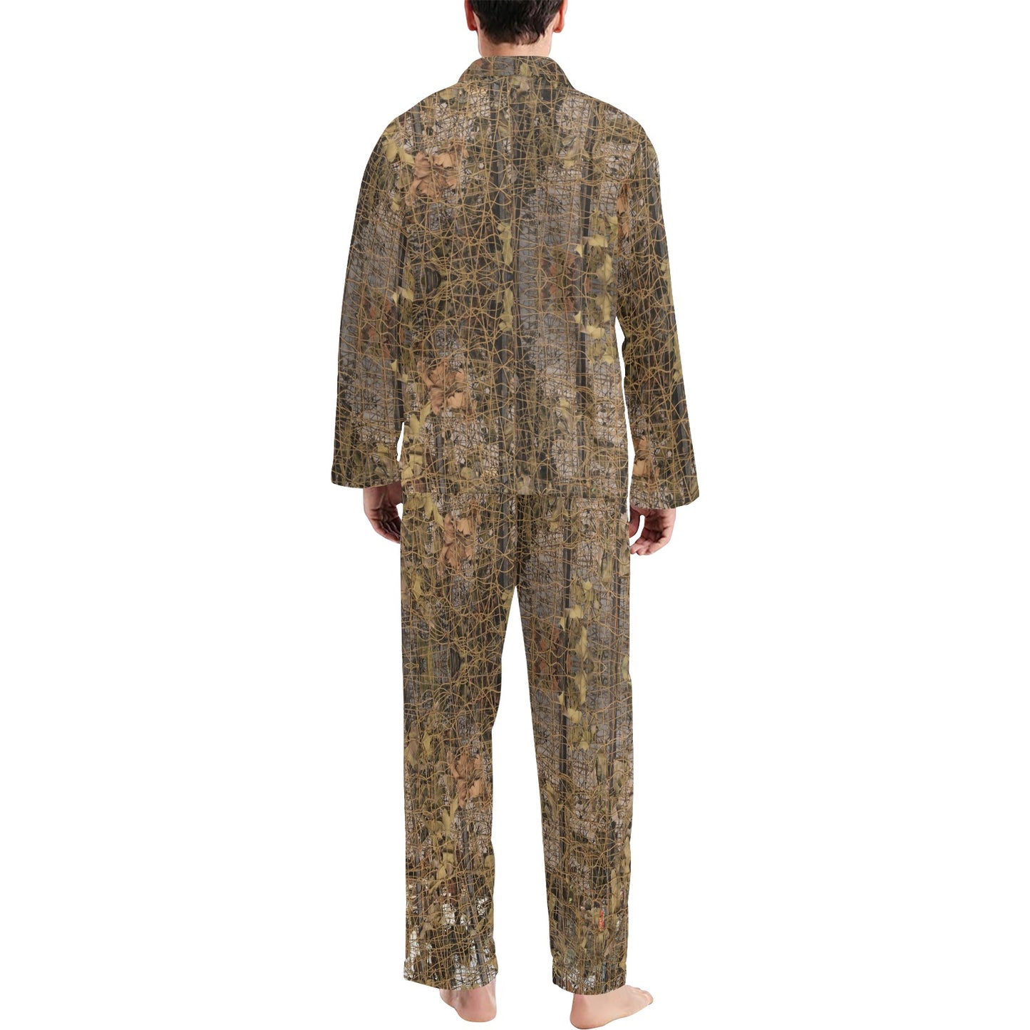 Camouflage Realtree Pattern Print Design 01 Men's Long Pajama Set