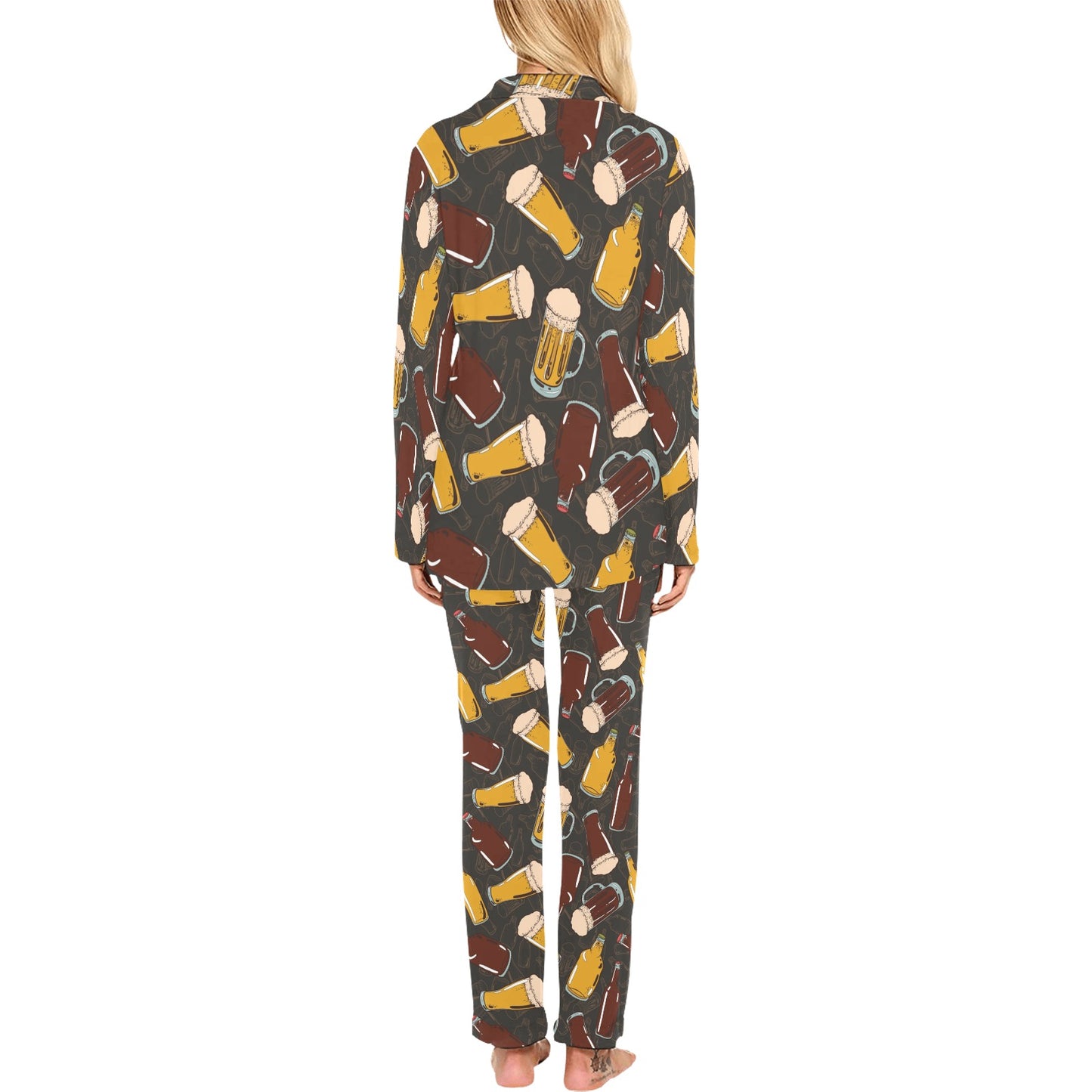 Beer Pattern Print Design 03 Women's Long Pajama Set