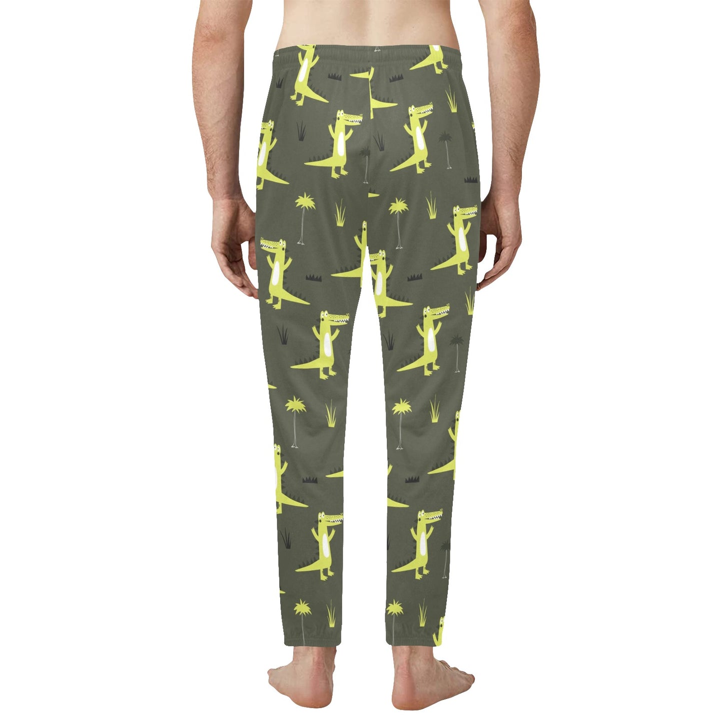 Alligator Pattern Print Design 05 Men's Jogger Pajamas Pants