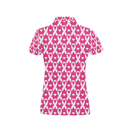 Breast cancer Pattern Print Design 05 Women's Polo Shirt