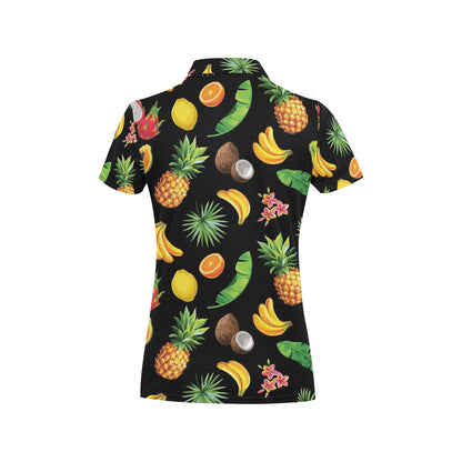 Tropical Fruits Pattern Print Design TF03 Women's Polo Shirt