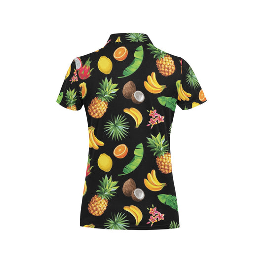 Tropical Fruits Pattern Print Design TF03 Women's Polo Shirt