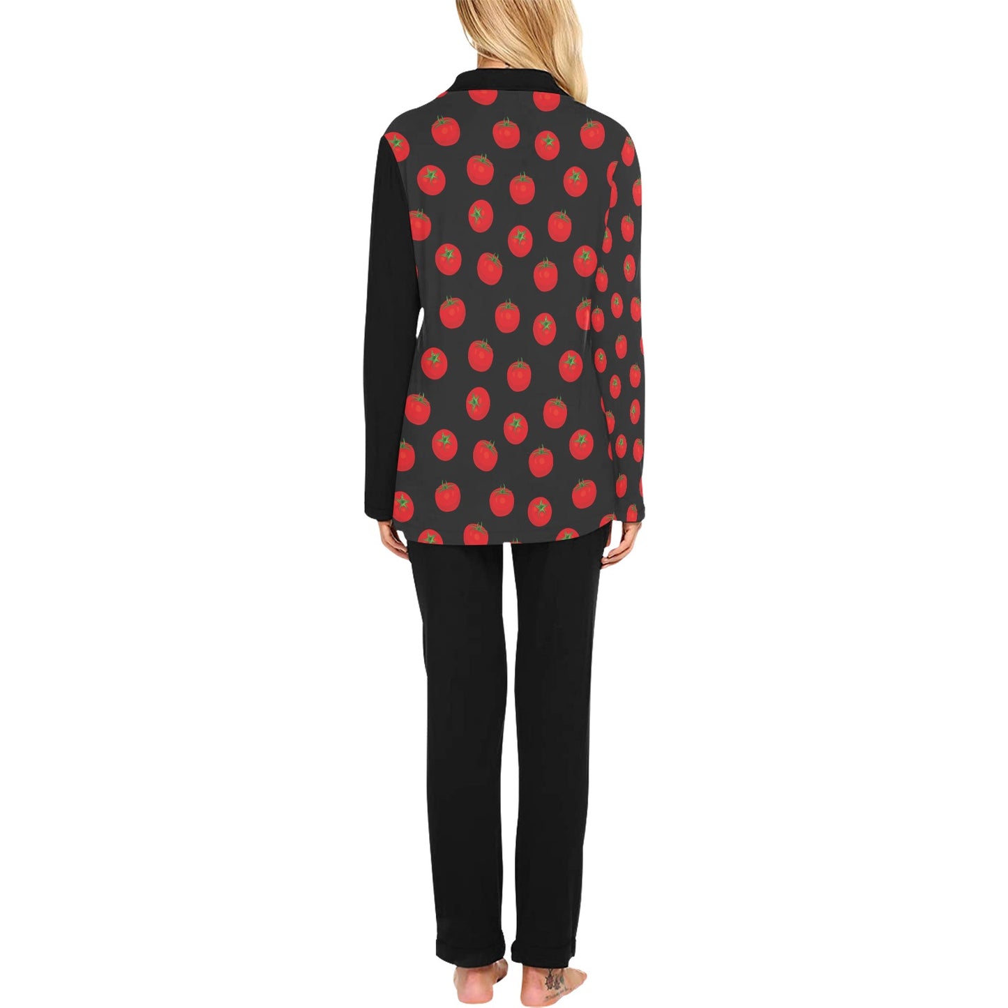 Tomato Print Design LKS305 Women's Long Pajama Set