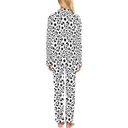 Soccer Ball Print Design LKS301 Women's Long Pajama Set
