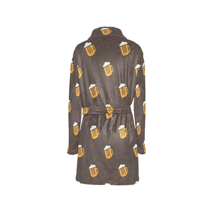 Beer Pattern Print Design 01 Women's Fleece Robe