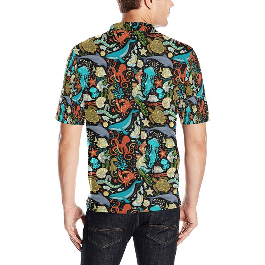 Underwater Animal Print Design LKS301 Men Polo Shirt